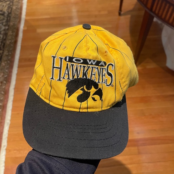 The Game Other - VINTAGE Iowa Hawkeyes Hat Cap Snapback The Game Yellow Striped Adjustable